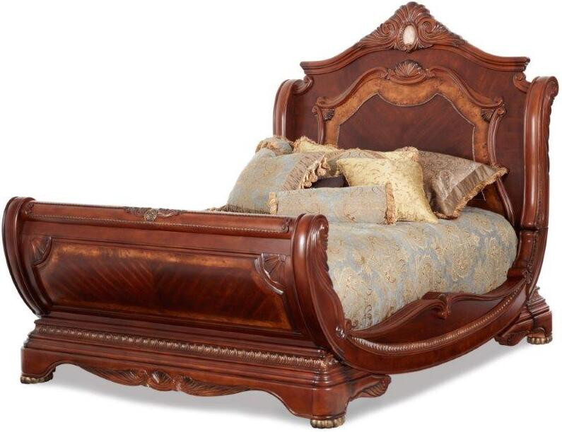 Cortina Honey Walnut Eastern King Sleigh Bed | 1stopbedrooms