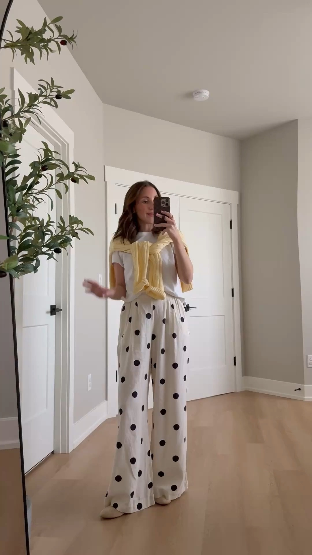 Teacher outfit idea🍎 these polka dot pants are so cute for the classroom! They are a lightweight linen-ish fabric and pull on so perfect for spring! Wearing xs pants, small tee and have a large sweater 

Teacher outfit idea, teacher style, classroom outfit, target style, teacher Tuesday 

#LTKWorkwear #LTKootd #LTKspring