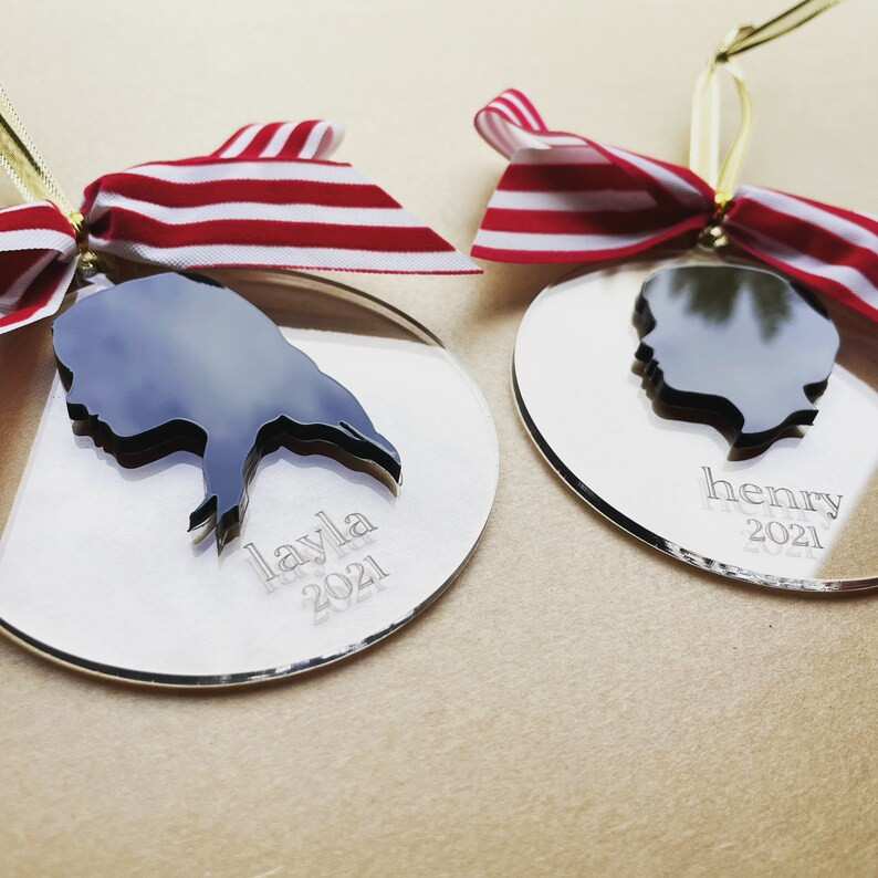 Silhouette Ornament Custom Silhouette Portrait Kid - Etsy | Etsy (US)