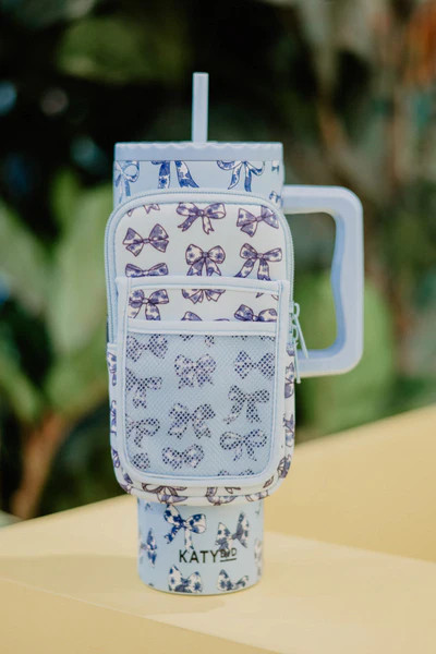 Chinoiserie Coquette Bows Tumbler Zipper Pouch | Katydid.com