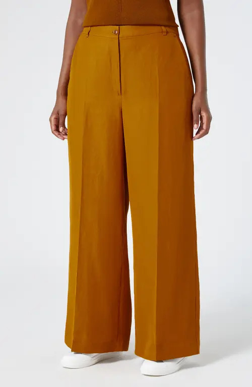 Marina Rinaldi Enigma Wide Leg Pants in Brown Orange at Nordstrom, Size 14W | Nordstrom