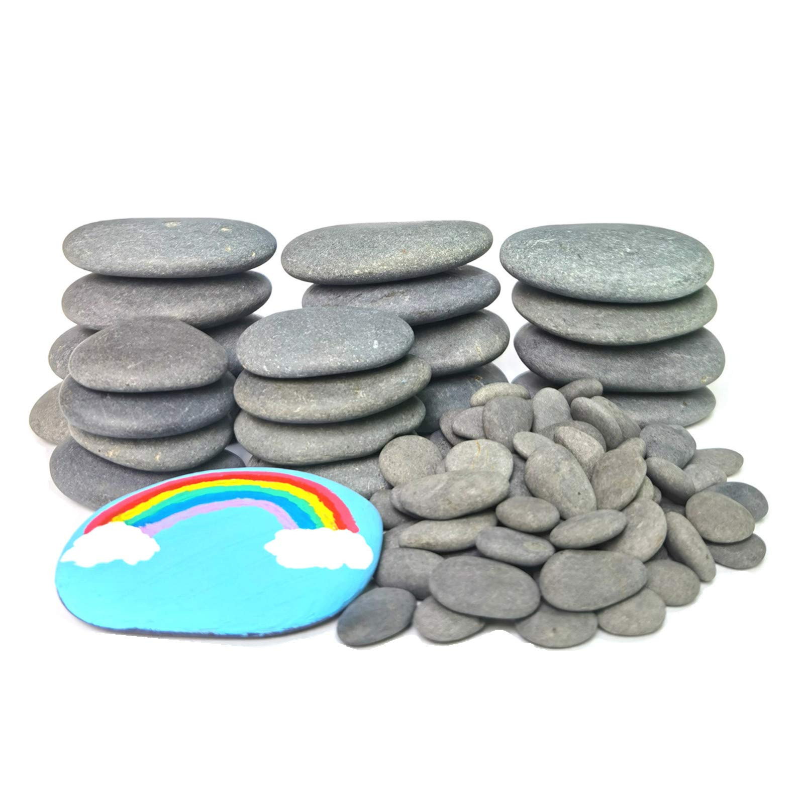 120PCS Painting Rocks, DIY Rocks Flat & Smooth Kindness Rocks for Arts, Crafts, Decoration, Mediu... | Amazon (US)