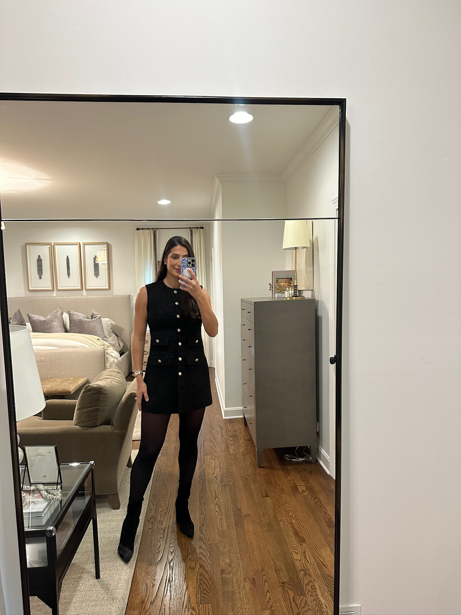 Holiday party dress outfit idea!🎄✨ 

little black dress, cocktail dress, holiday dress, black tights, tweed dress, holiday party dress, winter date dress, sleeveless dress, holiday party outfit ideas, Grace White, A Southern Drawl 

 #LTKCyberWeek #LTKHoliday #LTKSeasonal