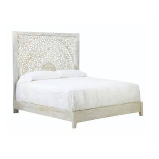Home Decorators Collection Chennai Whitewash King Bed HD-2021 - The Home Depot | The Home Depot