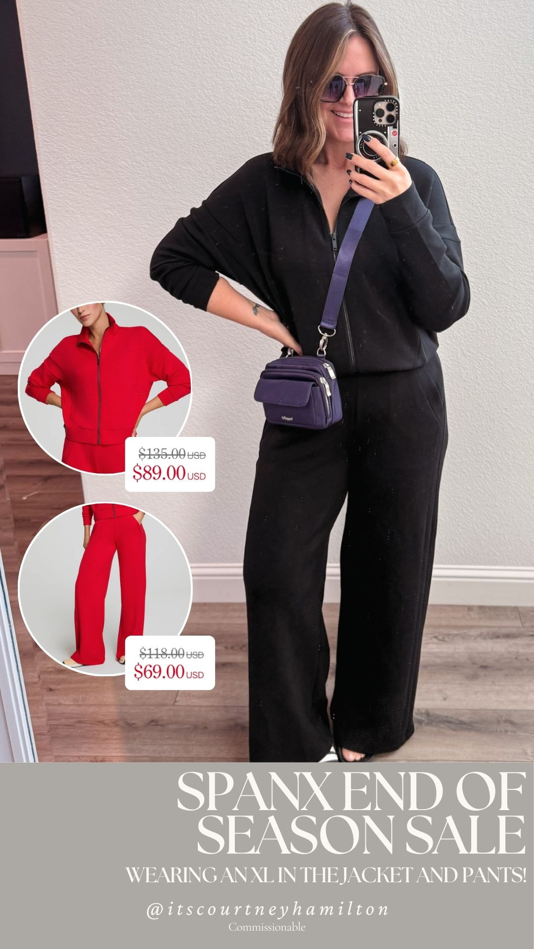 This Air Essentials matching set is on sale from SPANX in red! I am wearing an XL in both pieces!! 

sale alert, loungewear, finds under 100, new arrivals, casual outfit, zip up, mid size fashion, courtney hamilton 

 #LTKSeasonal #LTKSaleAlert #LTKFindsUnder100