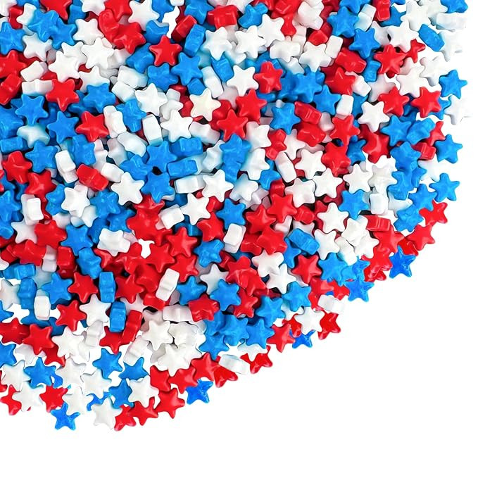LEBERY Patriotic Sprinkles Red White Blue Sprinkle July 4th Sprinkles Patriots Sprinkle Edible Re... | Amazon (US)