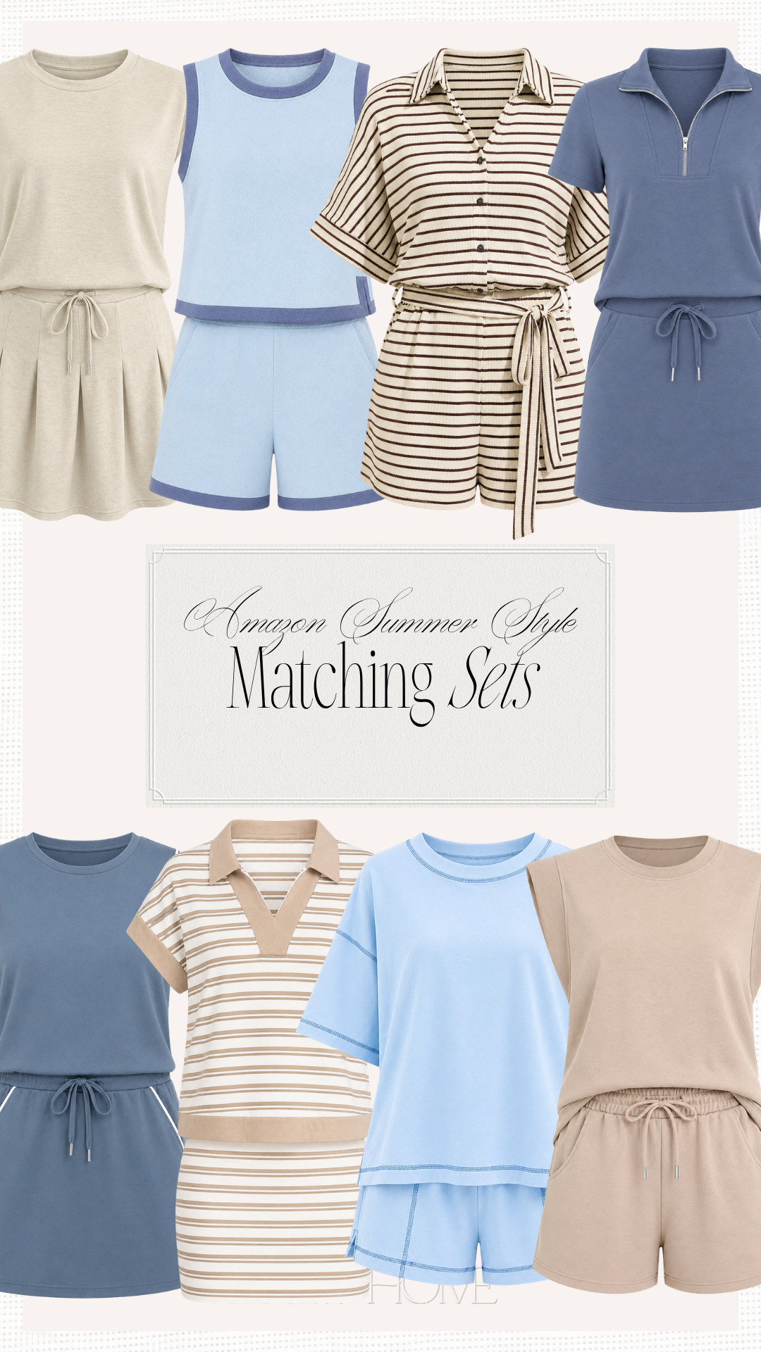Casual matching sets from Amazon that are perfect for summer!

neutral matching set, blue matching set, shots set, tennis skirt set, athleisure, mom look, mom outfit, summer fashion, summer style, summer looks, summer outfit, striped set 

 #LTKgrwm #LTKootd #LTKmomlife