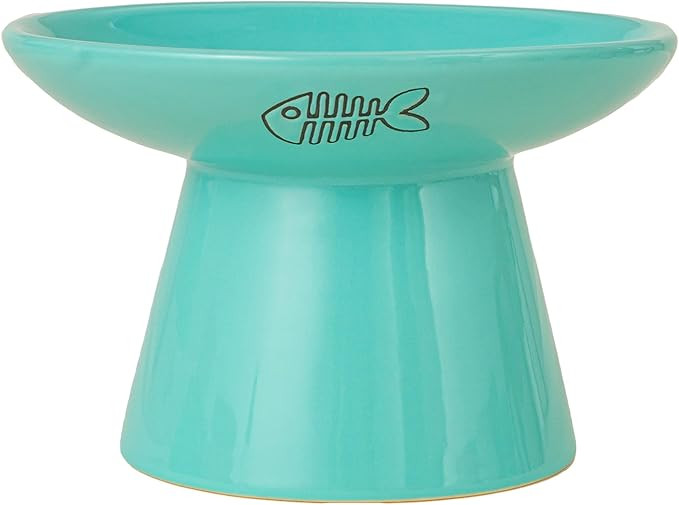 Ceramic Dog Bowls, Pet Feeding Bowls for Cats and Small Dogs 20 oz (6", Blue/Pink/White) | Amazon (US)