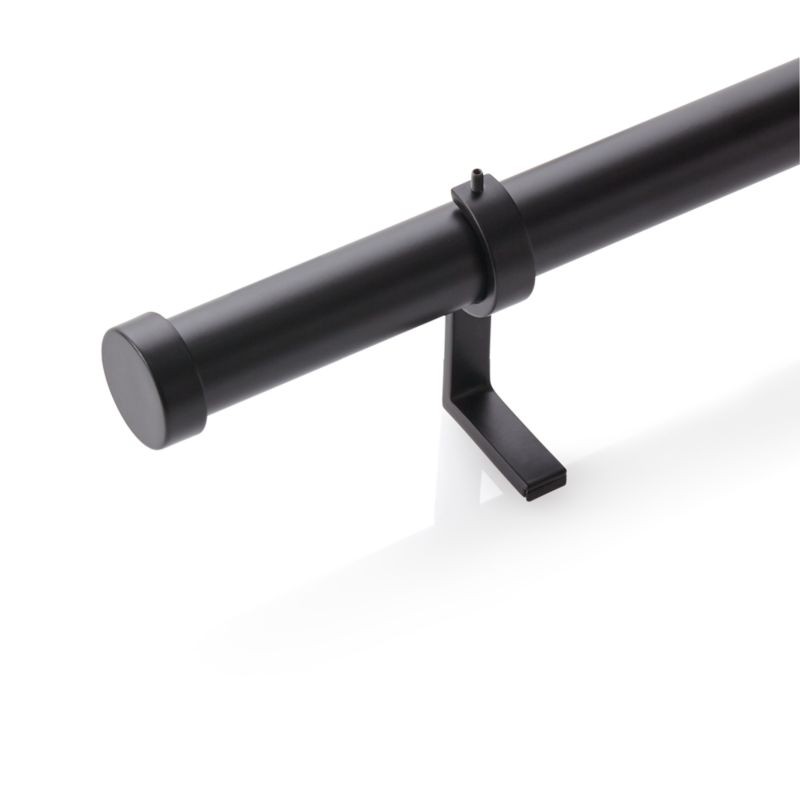 CB Matte Carbon Curtain Rod Set 1.25" dia.x 88"-120" + Reviews | Crate and Barrel | Crate & Barrel