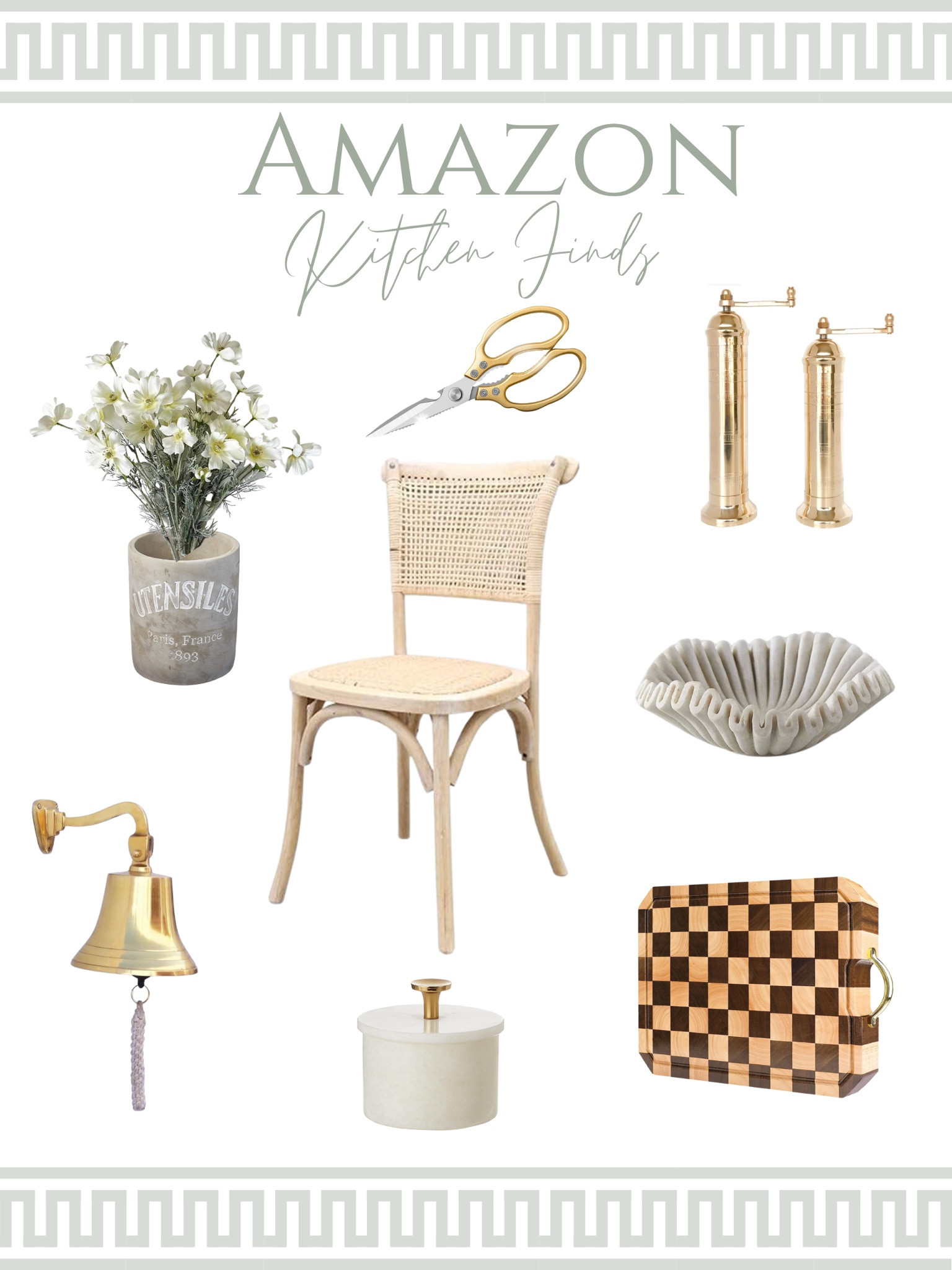 Amazon finds for the kitchen. 





Rattan French bistro dining chair, kitchen nook, dinner bell, salt cellar, salt and pepper mill, cutting board, marble bowl, utensil holder, wildflower, florals

#LTKFind #LTKhome #LTKunder100
