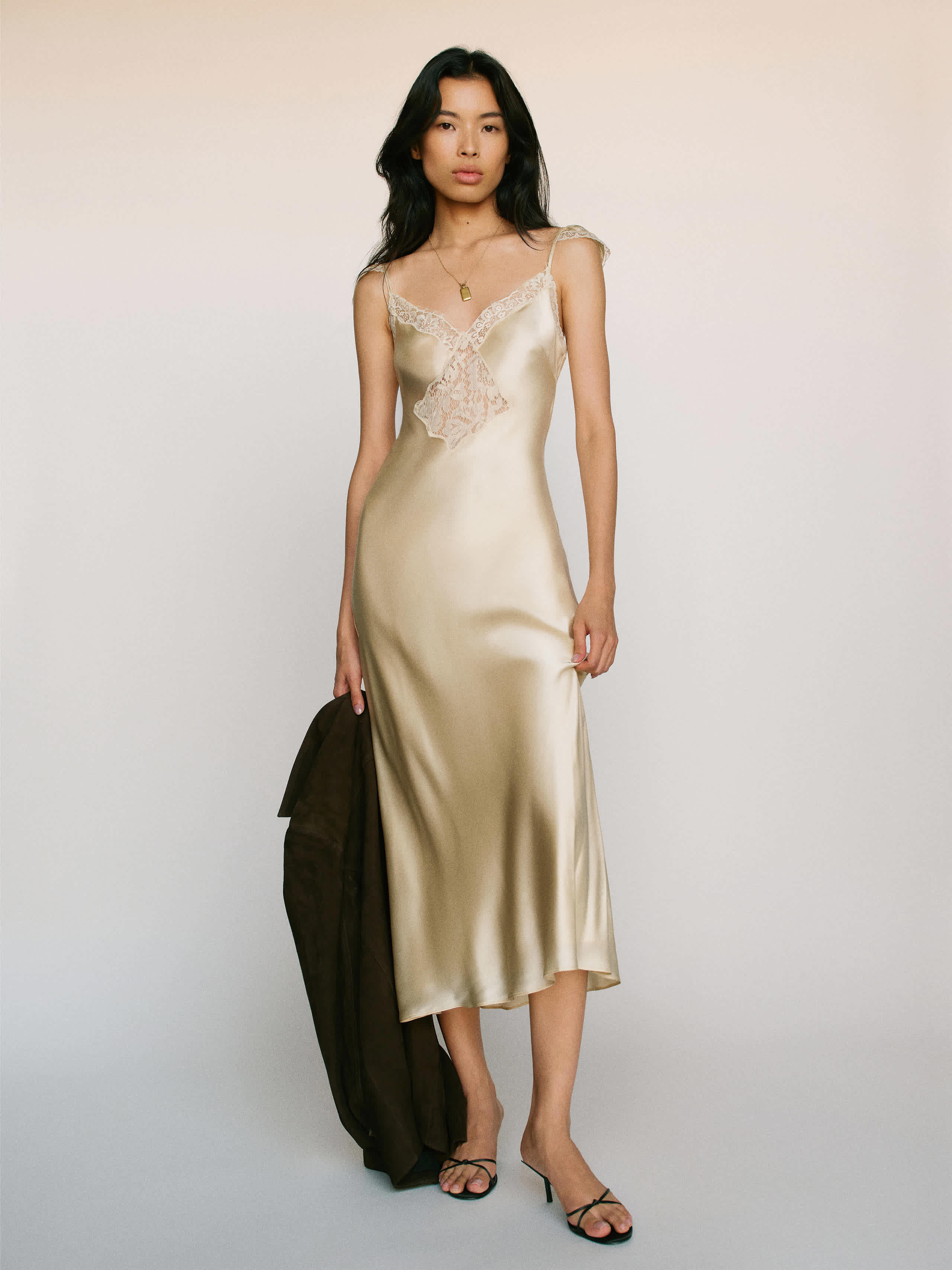 Reformation Serafina Silk Dress Ivory Medium | Reformation (Global)