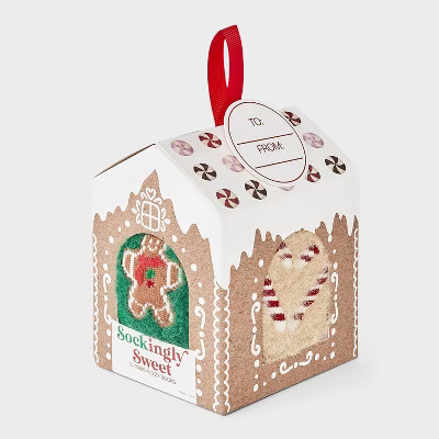 Women's Gingerbread Man & Candy Cane Hearts Christmas 3pk Cozy Crew Socks - Green/Red/Tan 4-10 | Target