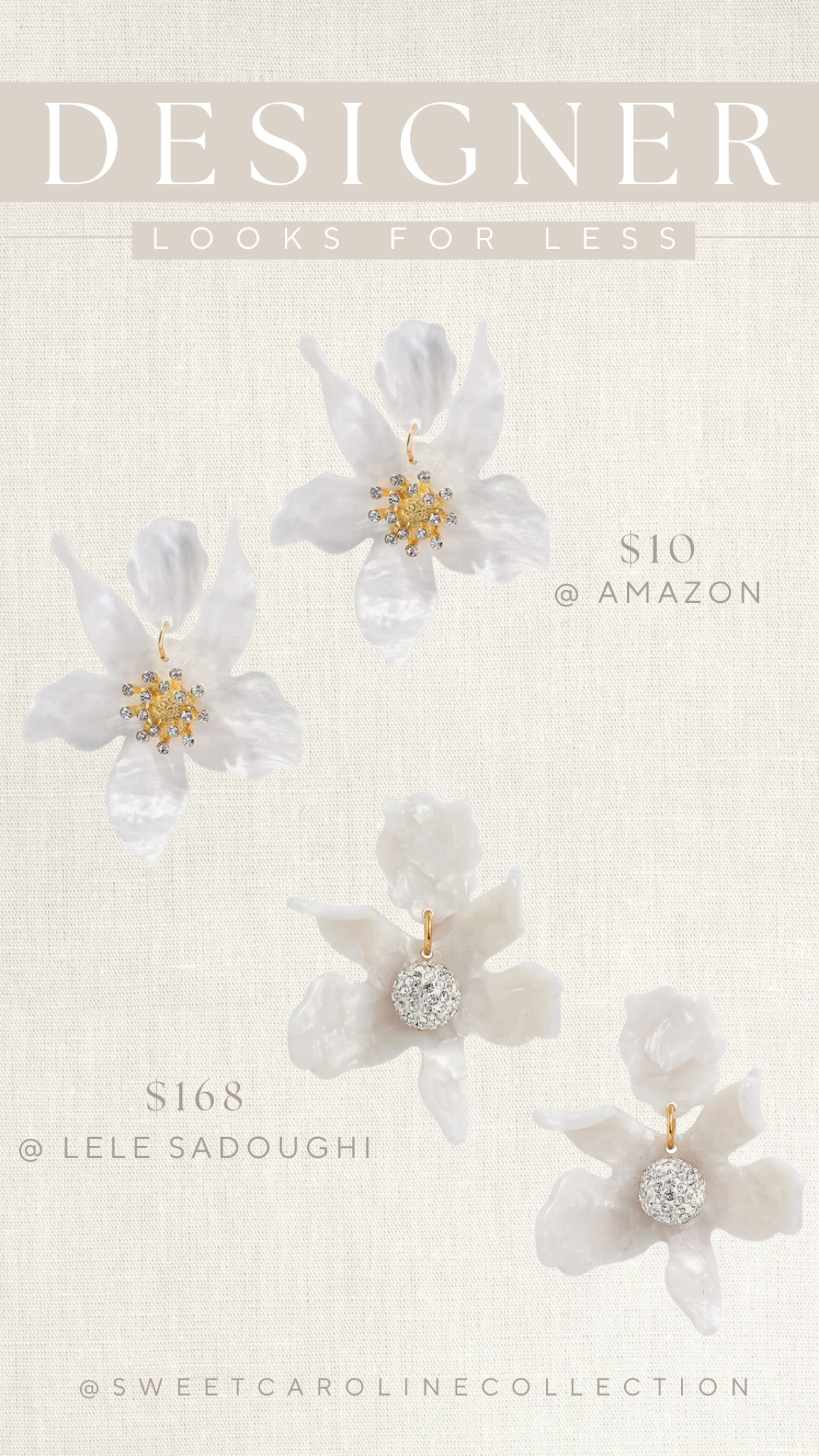 Designer looks for less 🤍

Designer, dupe, lele sadoughi, Amazon, Nordstrom, earrings, summer, Anthropologie, tuckernuck, accessories, jewelry, spring, Mother’s Day, gift guide, gift idea, designer, dupe, flower earrings, Ballard designs, home, interior design, home decor, interior decor, Amazon, wayfair, bed bath and beyond, west elm, pottery barn, CB2, home goods, pillow, mirror, chess set, chain link, lamp, target, Serena and Lily, ribbed bowl, marble bowl, coffee table, living room, at home, scout and nimble, joss & main, lulu and Georgia, Williams Sonoma, arhaus, console table, zebra pillow, marble chess set, kohls, coterie, accent pillow, throw pillow, perigold, houzz, world market, swivel chair, table lamp, threshold, studio McGee, Kirkland, uttermost, ceramic lamp, terra cotta, visual comfort & Co., designer dupe, home style, under 500, under 400, under 300, under 200, under 100, under 50, under 25, sale, style, seasonal, trending, must have, best seller, new arrival, gift guide, gift idea, gifts for her, Mother’s Day gift, home gift, house warming gift, sale alert, trendy, top seller, sweet Caroline collection, sweet Caroline interiors

#LTKhome

#LTKFindsUnder50 #LTKStyleTip #LTKGiftGuide