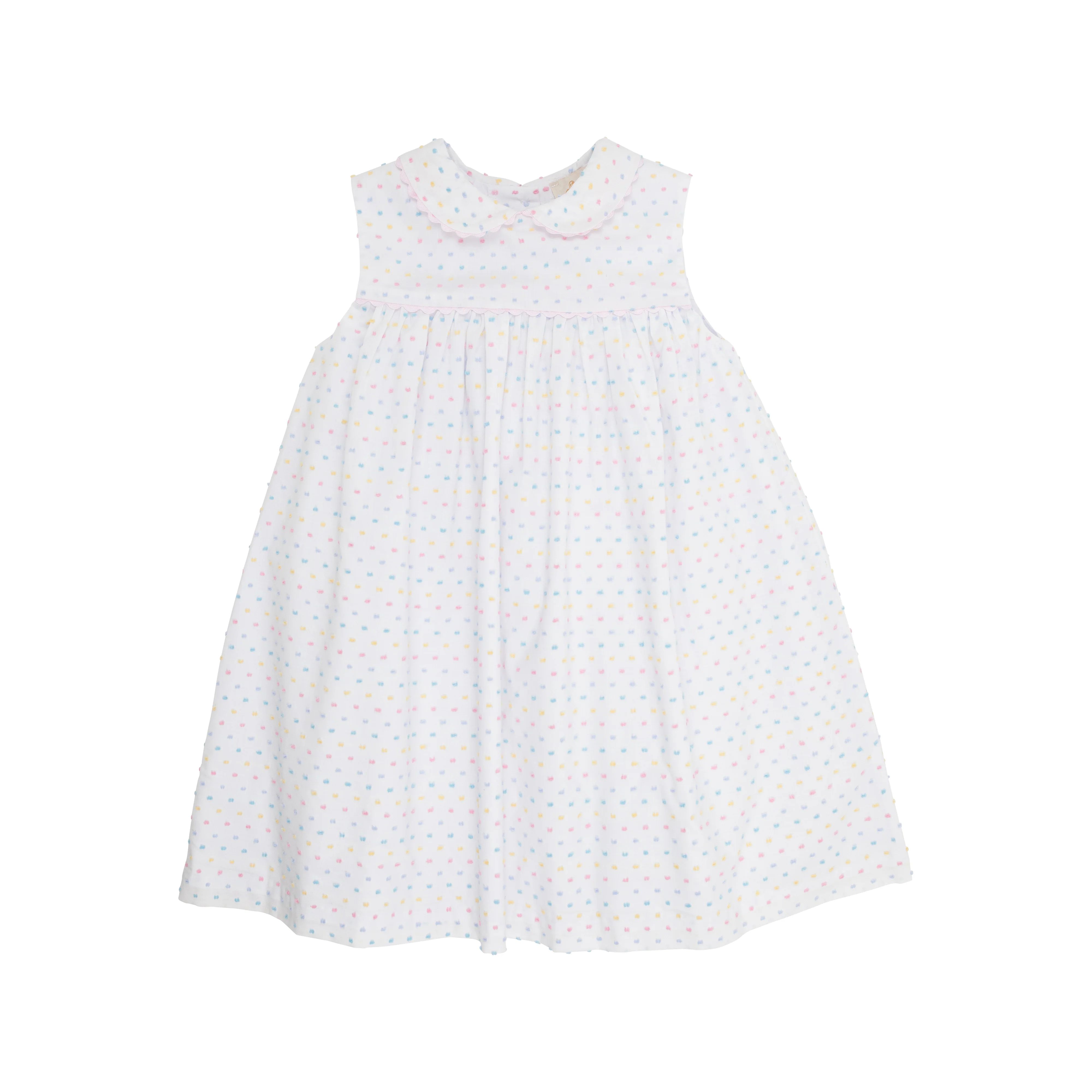 Sleeveless Mary Dal Dress - Worth Avenue White with Pastel Dallas Dot | The Beaufort Bonnet Company