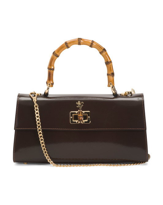 Made In Italy Leather East West Top Handle Satchel | TJ Maxx