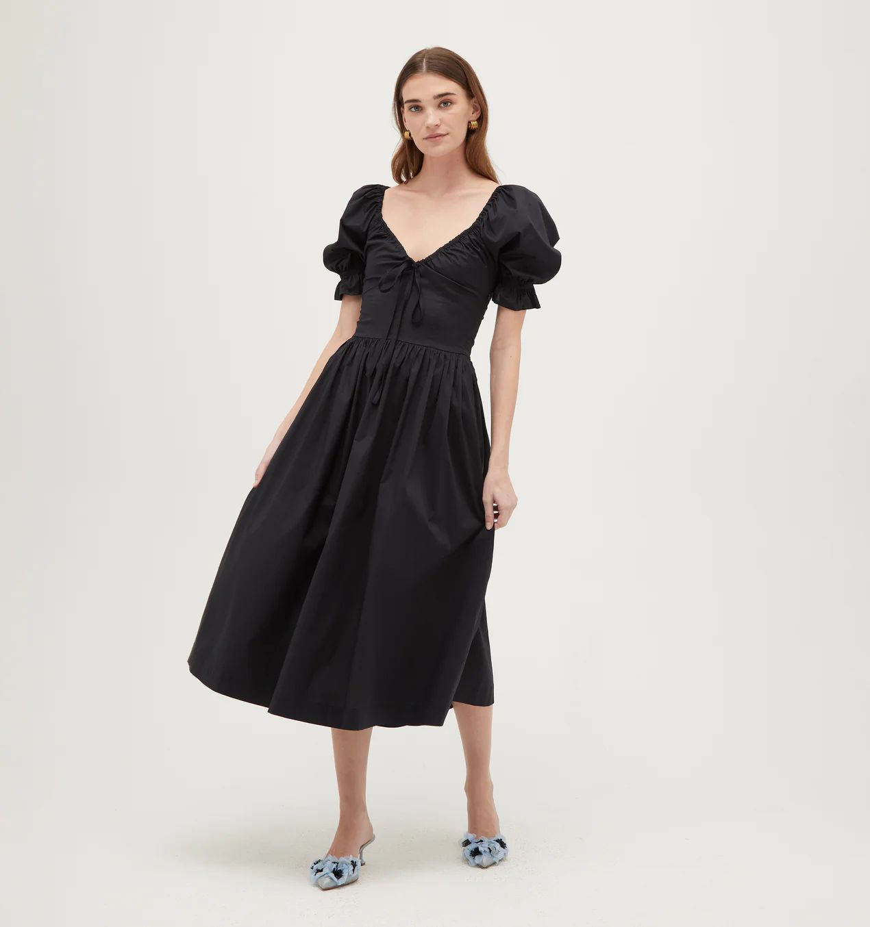 The Ophelia Dress - Black Cotton Voile | Hill House Home