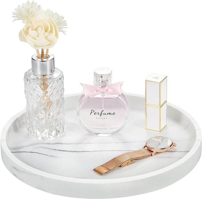 Emibele Vanity Tray, Resin Round Tray Decorative Storage Organizer for Bathroom Toilet Tank Bedro... | Amazon (CA)