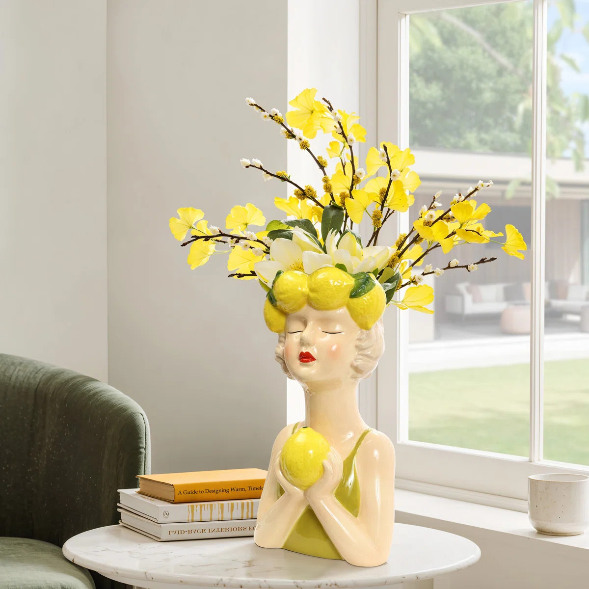 Lady Lemons Ceramic 11.6-Inch Tall Sculpture Vase | Wayfair North America