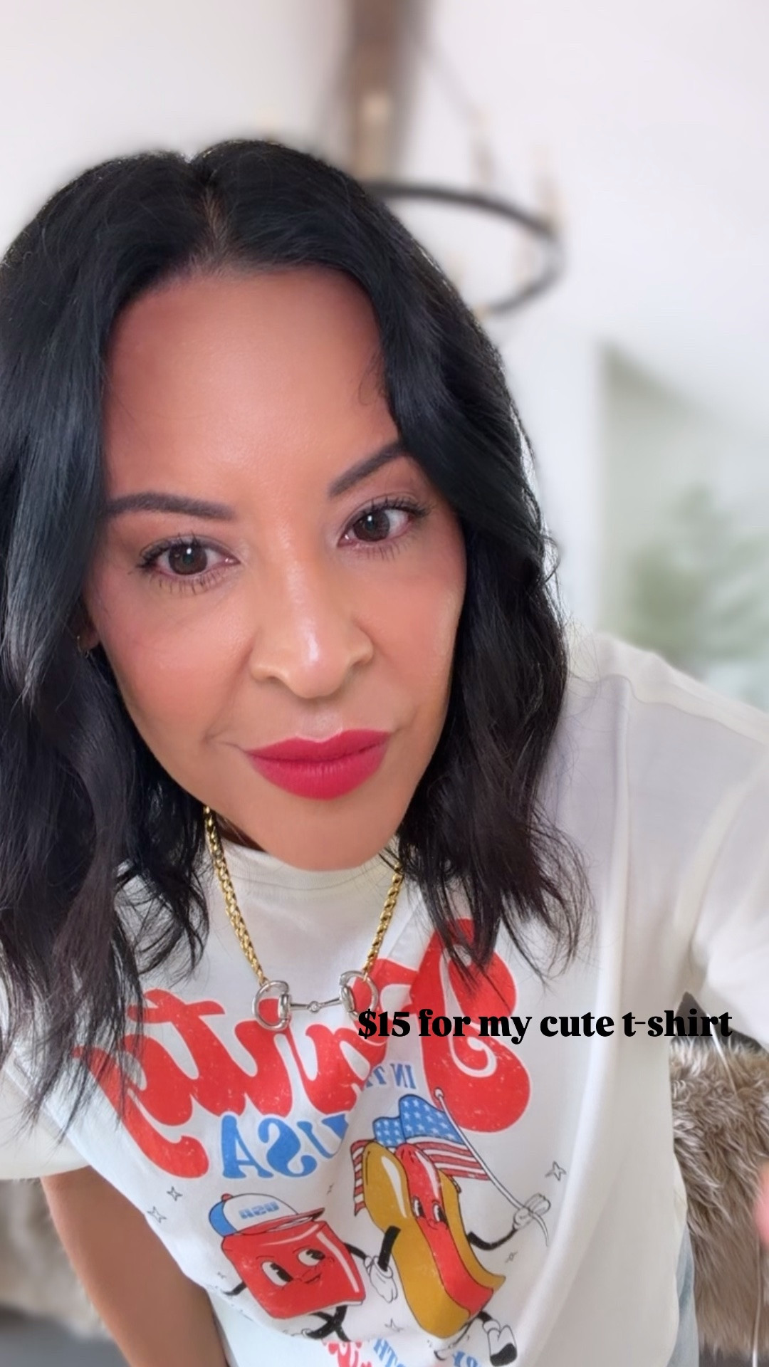 Cute t-shirt for $15! Also, use code THESPOILEDHOME for 40% off my necklace and ring (the code works for the entire website).

#LTKMidsize #LTKOver40