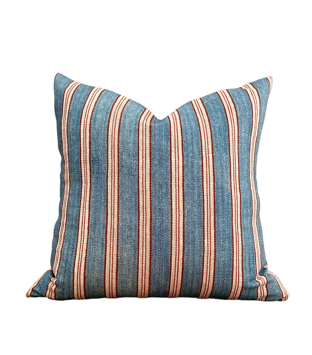 Robert Kime, Tynemouth Ticking Blue | Etsy (US)