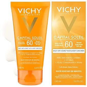 Vichy Capital Soleil Body & Face Sunscreen Lotion, Daily Anti Aging Sunblock with Broad Spectrum ... | Amazon (US)