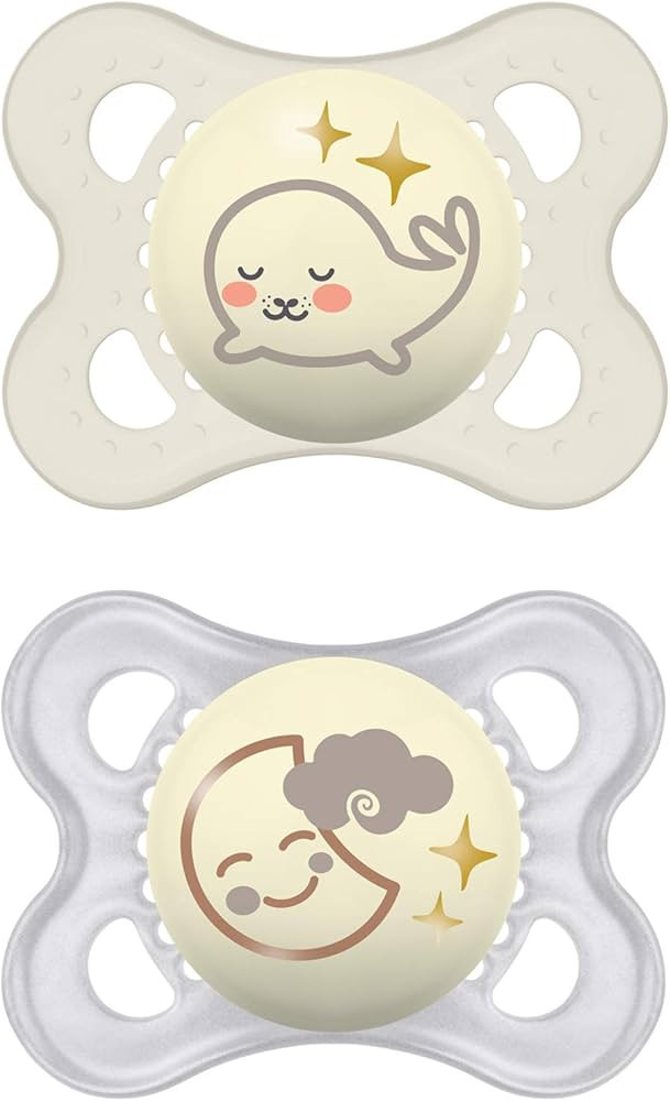 MAM Night Pacifiers (2 Pacifiers & Sterilizing Box), MAM Pacifiers 0-6 Months, Best Pacifier for ... | Amazon (US)