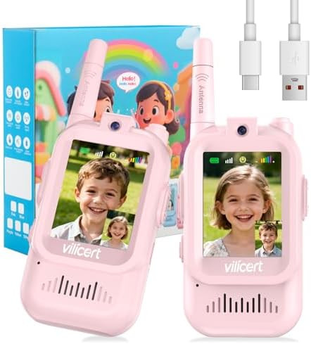 Kids Video Walkie Talkies for Age 3-12，Rechargeable Radios with Screen, Voice Changer, Long Ran... | Amazon (US)