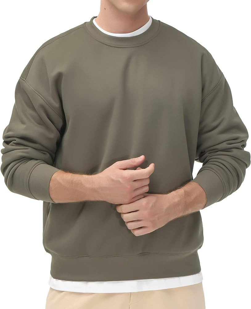 THE GYM PEOPLE Men's Fleece Crewneck Sweatshirt Thick Loose fit Soft Basic Pullover Sweatshirt | Amazon (US)
