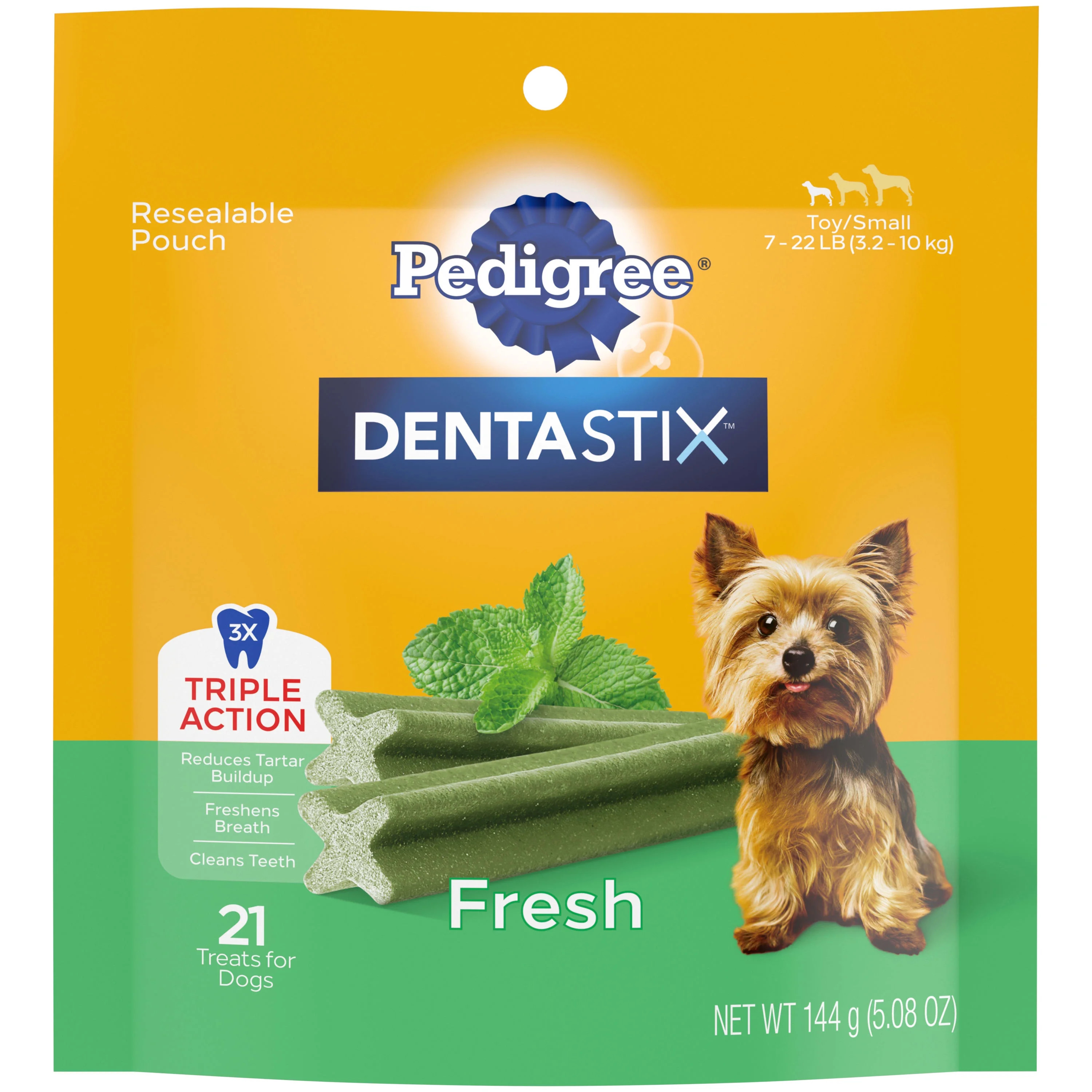 PEDIGREE DENTASTIX Dental Dog Treats for Toy/Small Dogs Fresh Flavor Dental Bones, 5.26 oz. Pack ... | Walmart (US)
