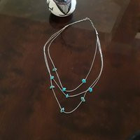 Sterling Silver Turquoise Three Strand Necklace | Etsy (US)
