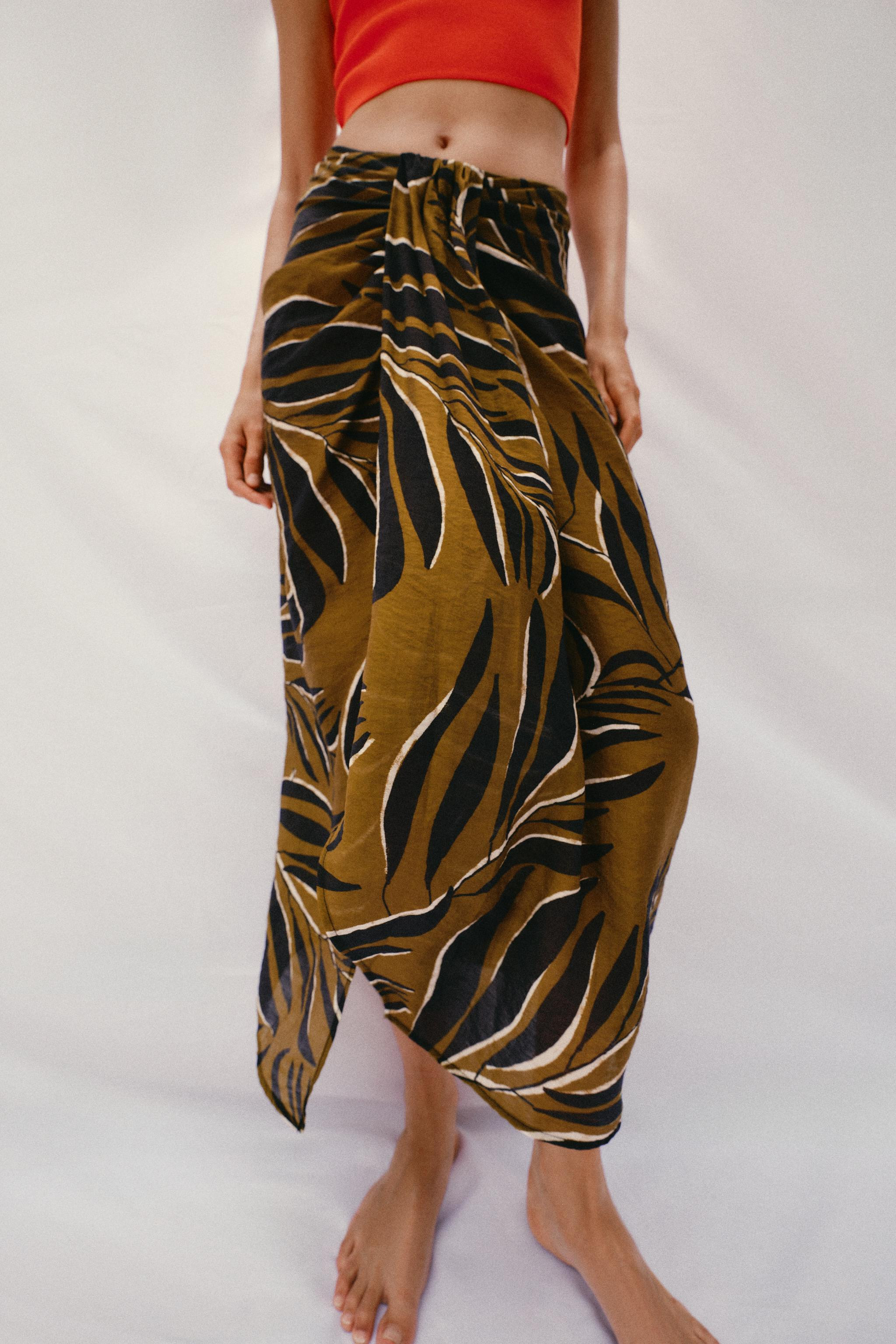 PALM TREE PRINT PAREO | Zara UK