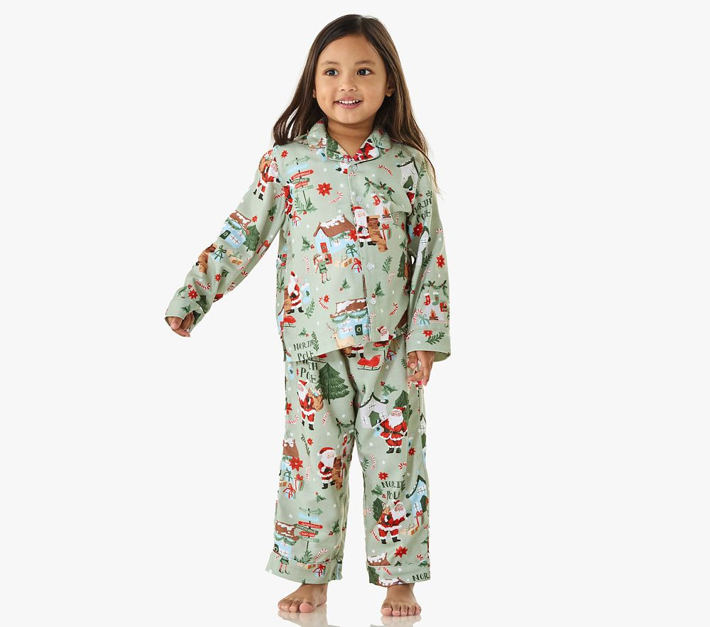 Candy Cane Village Flannel Kid Pajama Set | Pottery Barn Kids