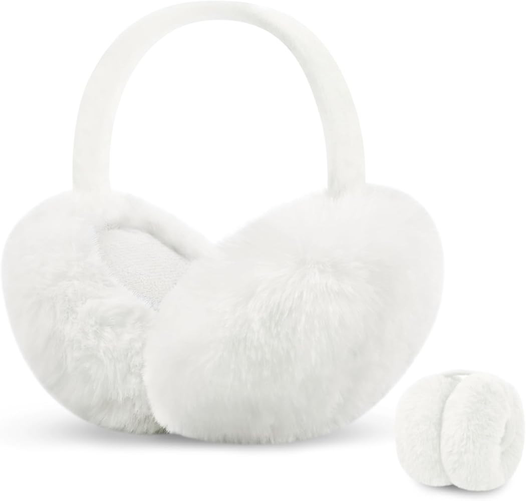 YSense Earmuffs Ear Warmers for Women Winter Fur Adjustable Foldable Ear Muffs Gifts | Amazon (US)