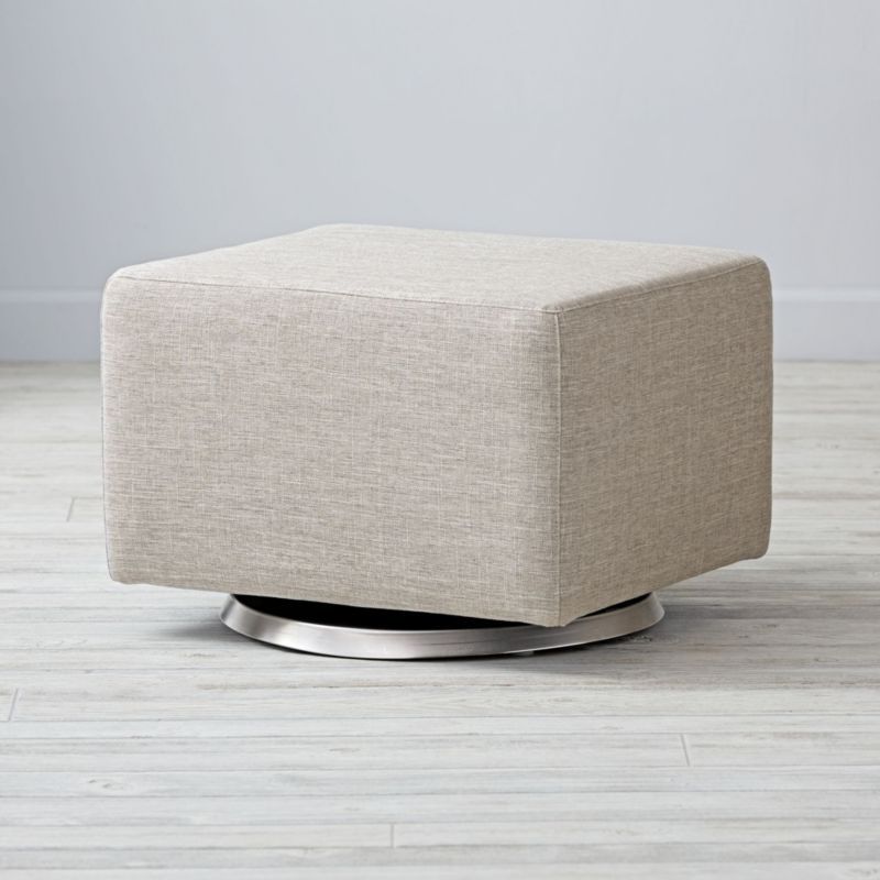 Milo Grey Upholstered Ottoman + Reviews | Crate and Barrel | Crate & Barrel