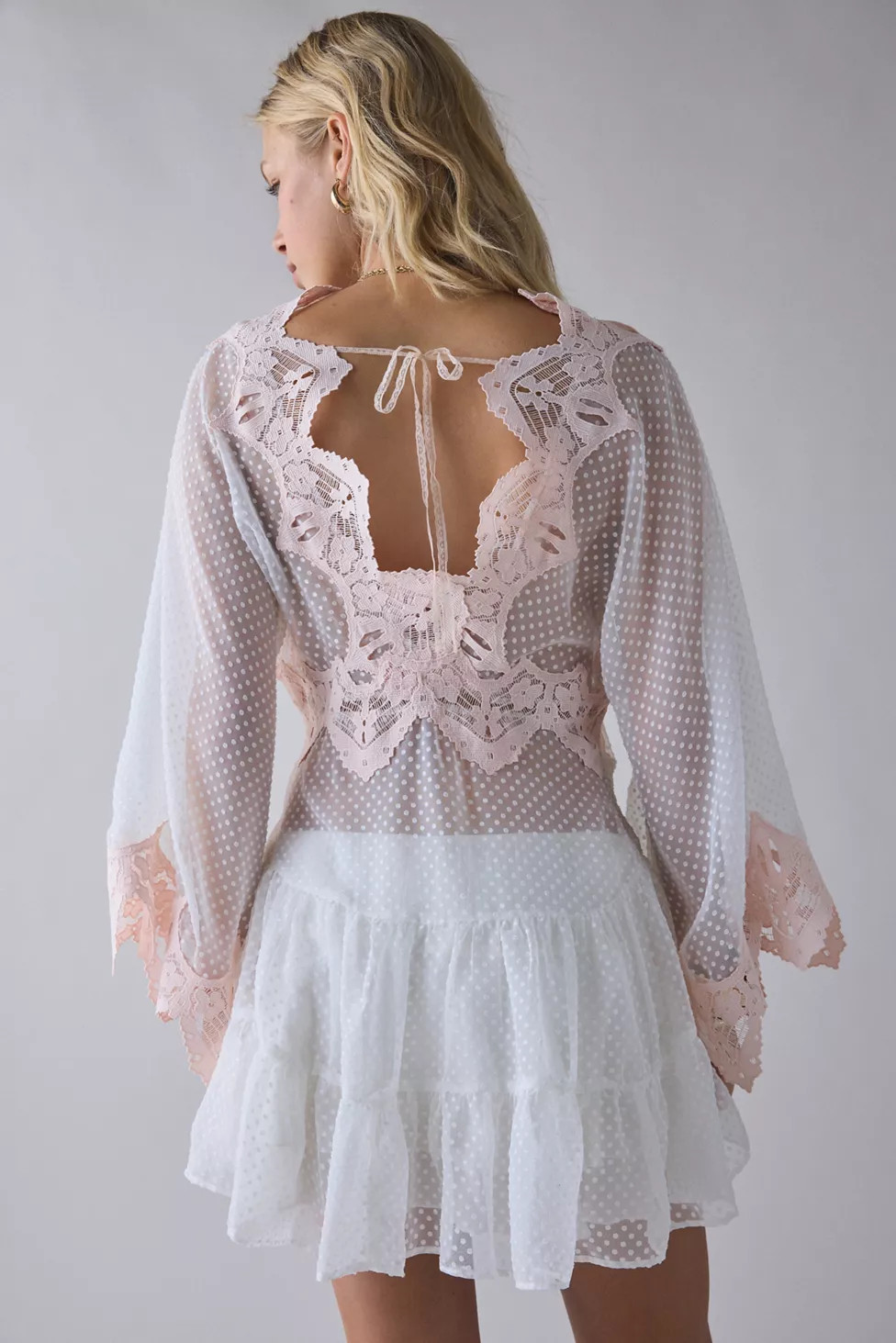 Kimchi Blue Waiting For You Sheer Long Sleeve Mini Dress | Urban Outfitters (US and RoW)