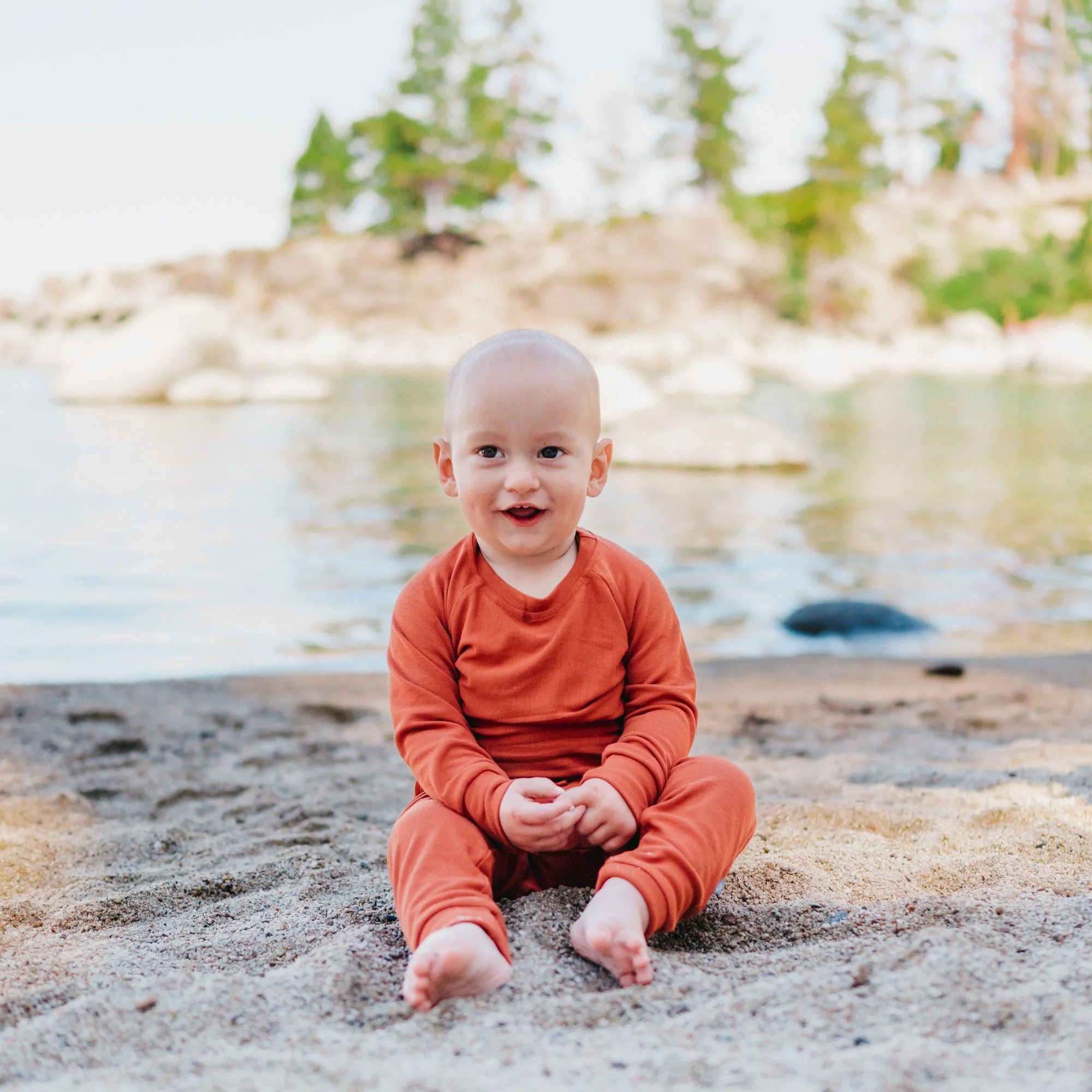 Bamboo Jersey Jogger Set in Rust | Kyte BABY