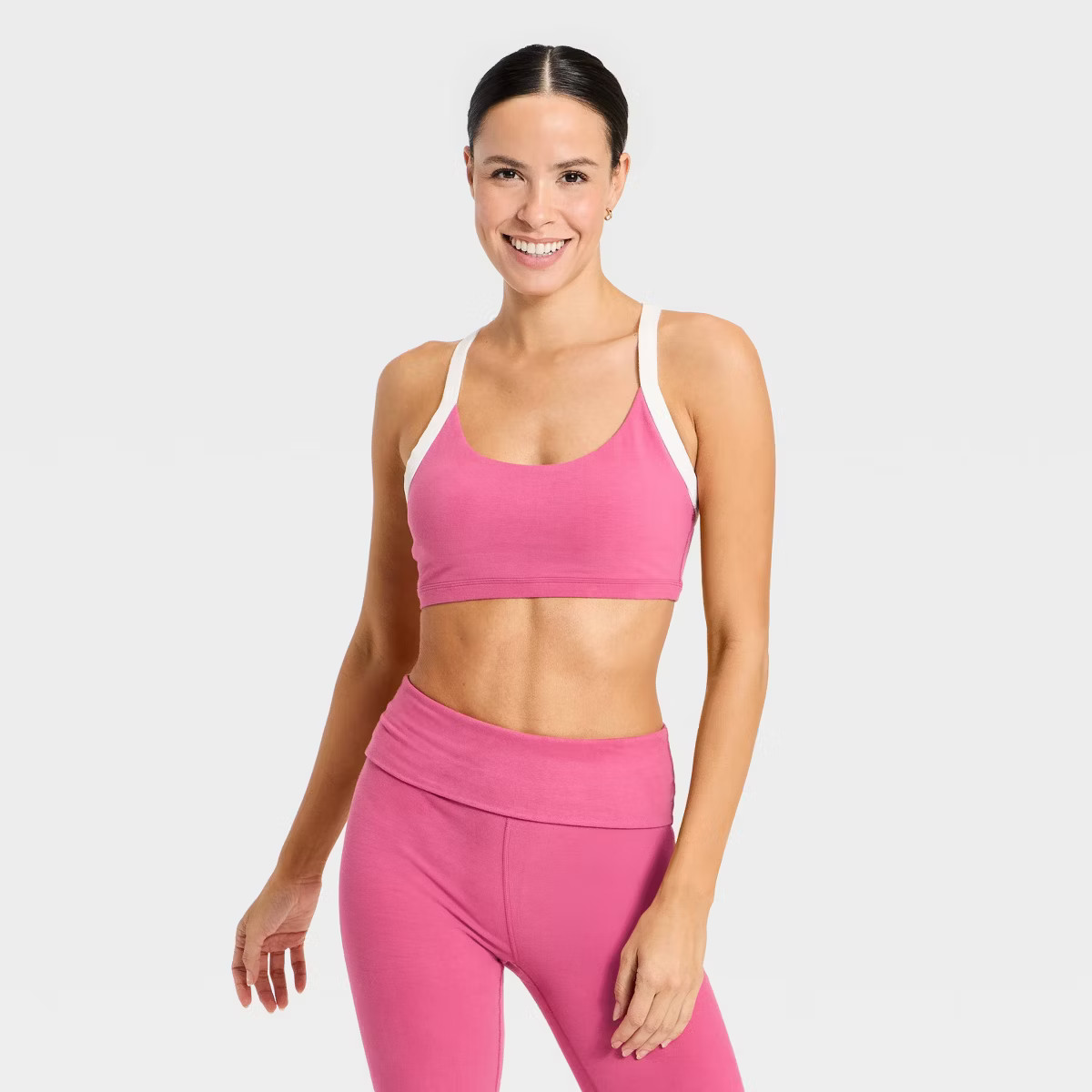 Women's Cotton Balance Light Support Racerback Sports Bra - All In Motion™ | Target