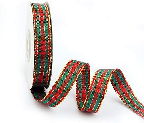 Christmas Gingham Ribbon, Traditional Tartan Ribbon, 100% Polyester Checkered Ribbon, Woven Edge ... | Amazon (US)