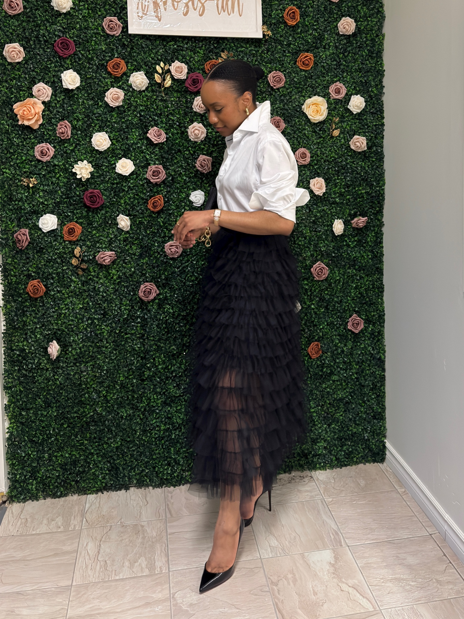 Dress code said semi-formal.

Skirt is from Giana World and pumps are Louboutin Iriza.

#LTKstyletip