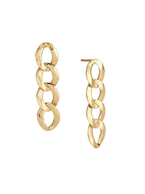 Casino 14K Yellow Gold Linear Chain Earrings | Saks Fifth Avenue