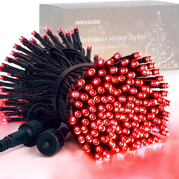 JMEXSUSS 200LED Red Christmas Lights, 66ft Halloween String Lights, Plug in | Amazon (US)