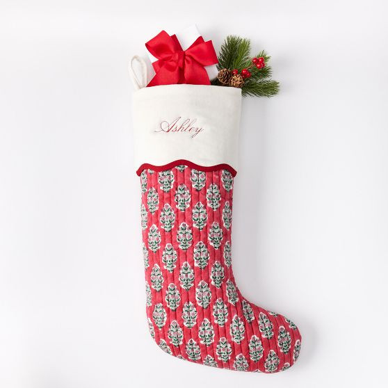 Block Print Quilted Stocking | Mark and Graham