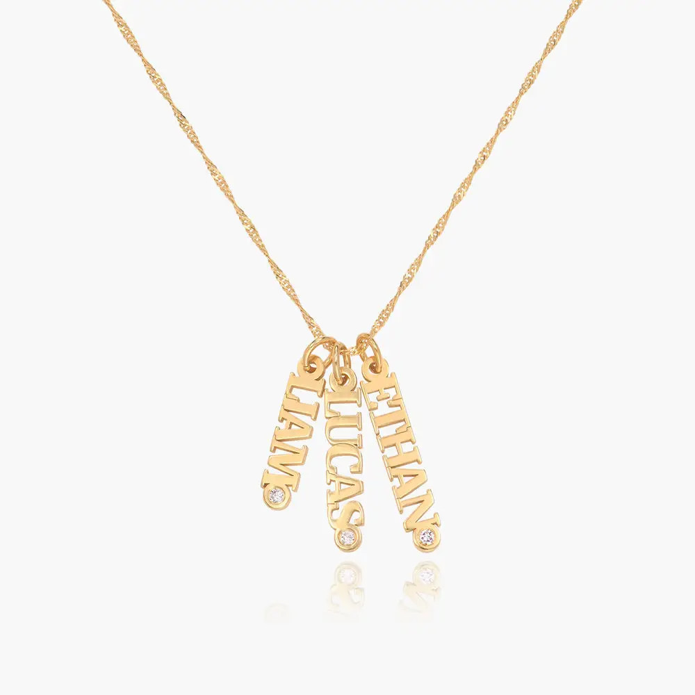 Singapore Chain Name Necklace with Diamonds -  Vermeil | Oak & Luna (US)