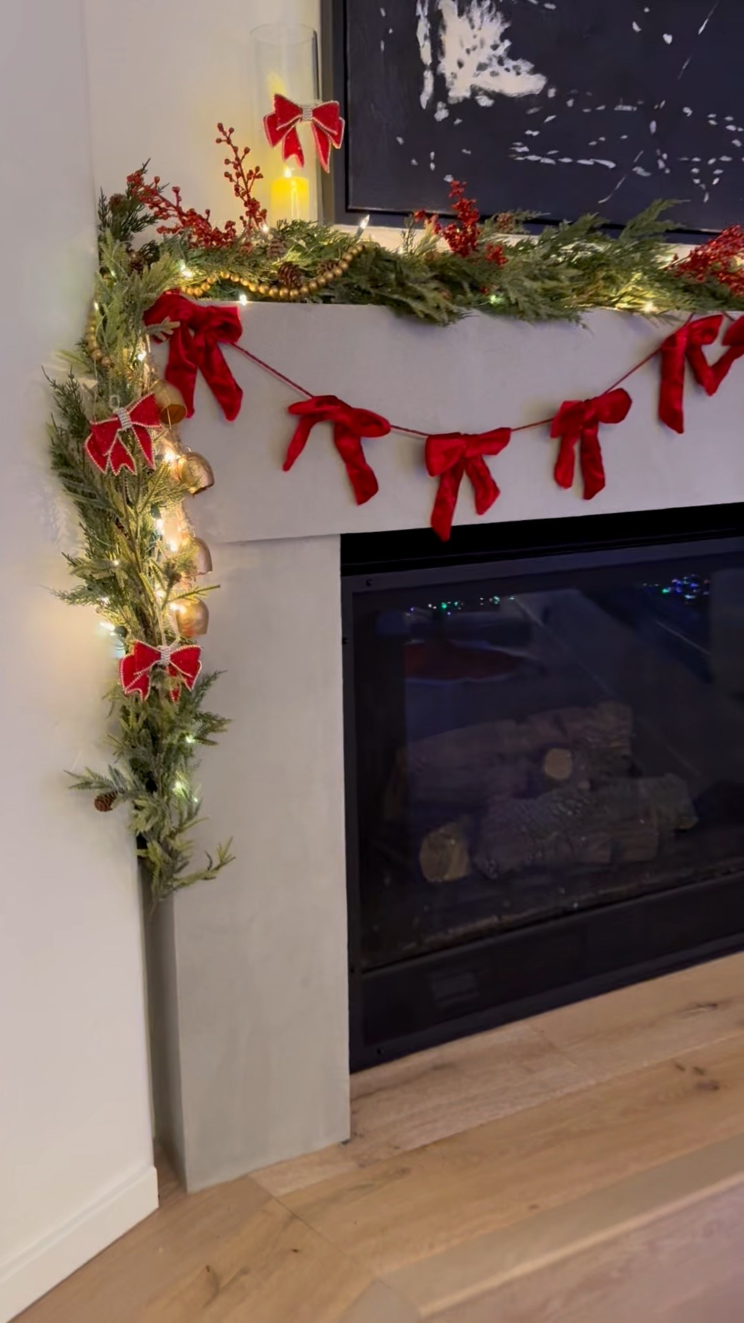 BOW mantle❤️I am SO OBSESSED with everything BOWS this year! All the bows are from @walmart 

#LTKHome #LTKHoliday #LTKSeasonal