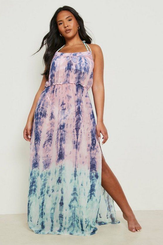 Plus Katy Tie Dye Dip Dye Maxi Dress | Boohoo.com (US & CA)
