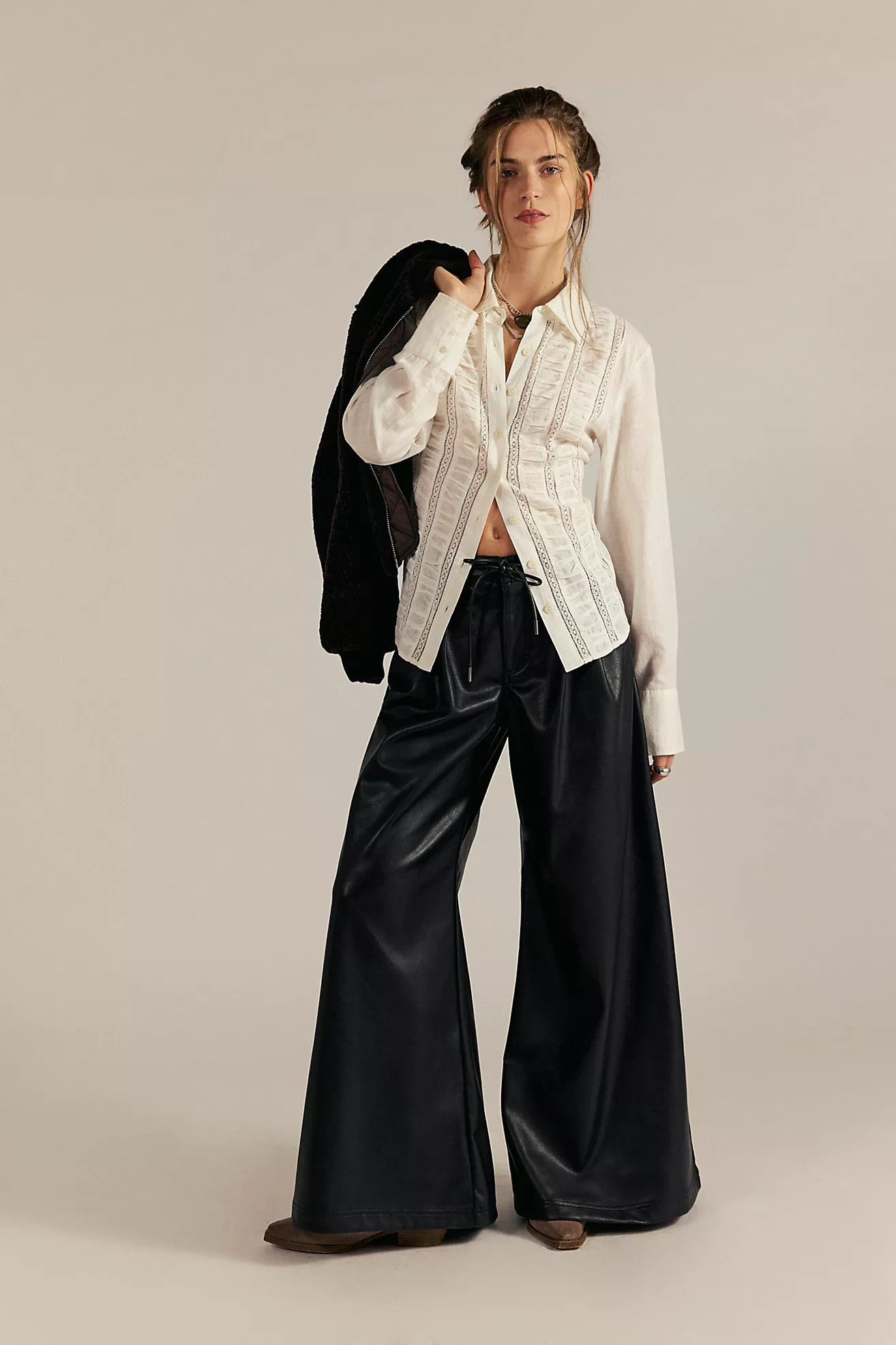 Julien Wide Leg Vegan Leather Pants | Free People (Global - UK&FR Excluded)