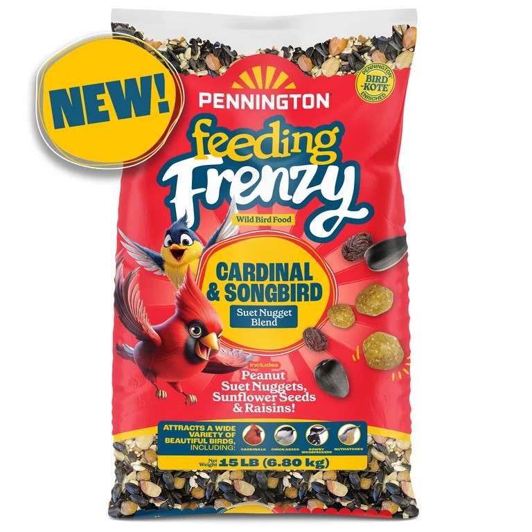 Pennington Feeding Frenzy Cardinal and Songbird, Wild Bird Food Blend, 15 lb | Walmart (US)