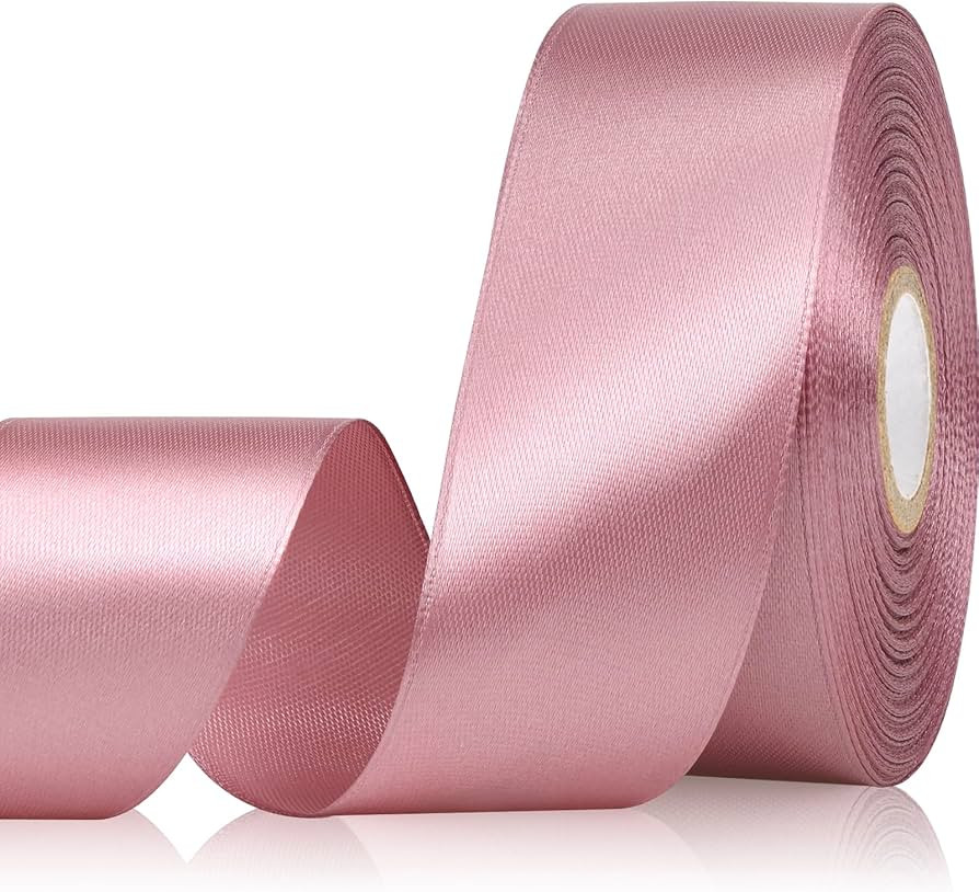 Sagaat Rosy Mauve Ribbon 1-1/2 Inch 30 Yards Mauve Pink Satin Ribbon for Flower Bouquet, Fabric R... | Amazon (US)