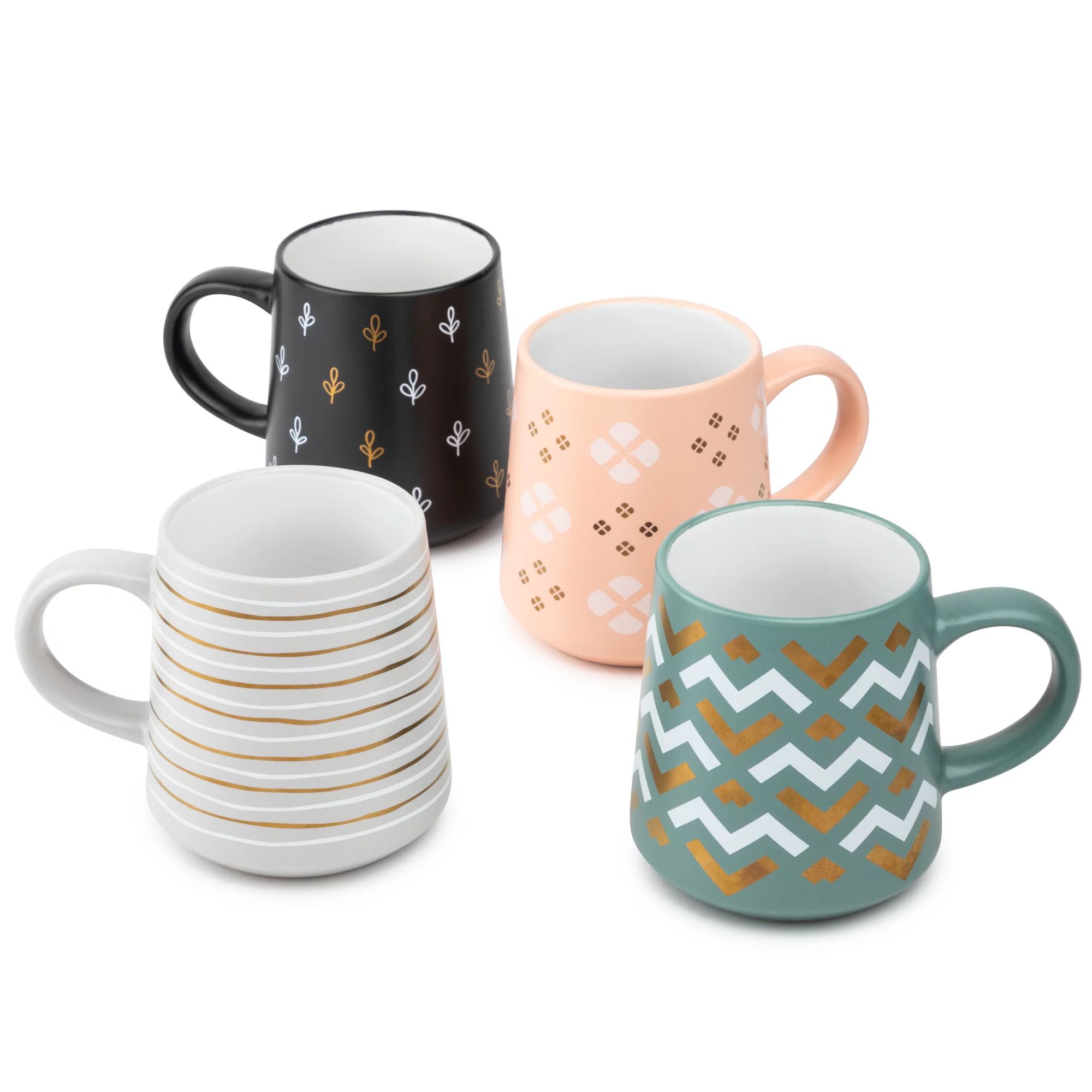 Thyme & Table Assorted Stoneware Coffee Mugs, 16 fl oz, Set of 4 - Walmart.com | Walmart (US)