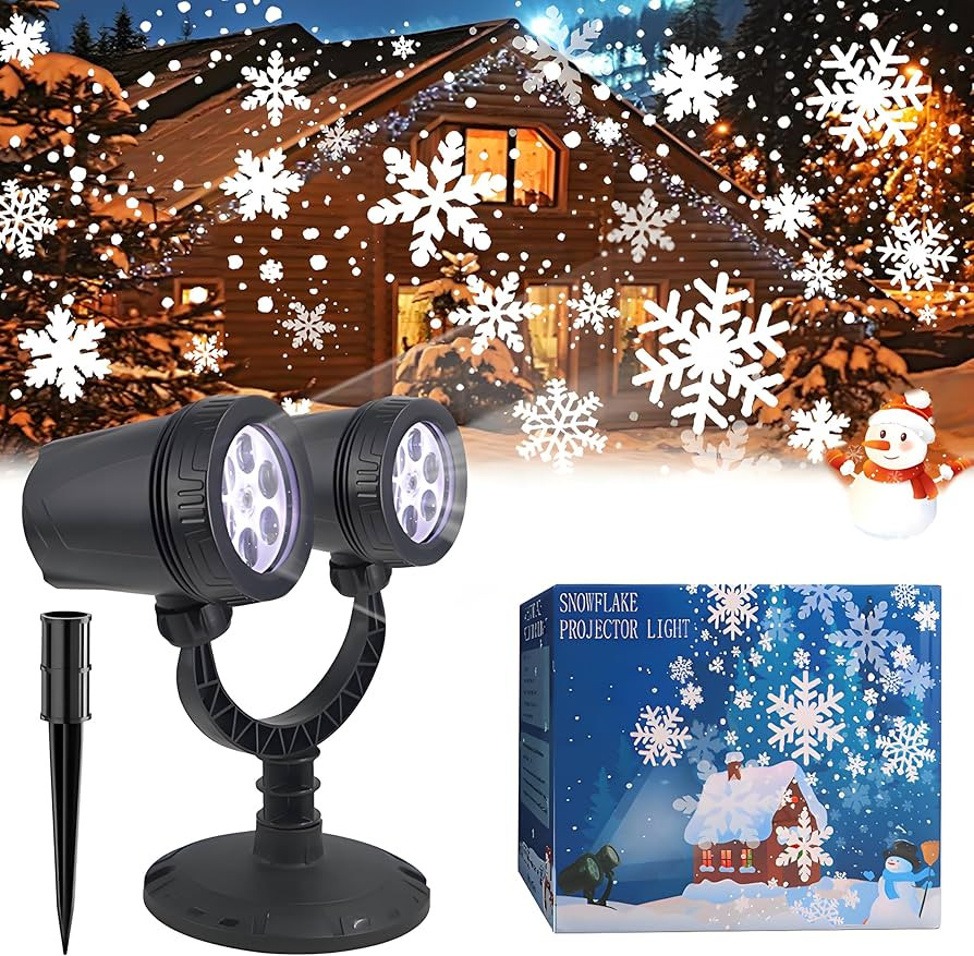 Christmas Projector Lights Outdoor, Snowtlake Projector Dynamic Christmas Projector Lights Waterp... | Amazon (US)